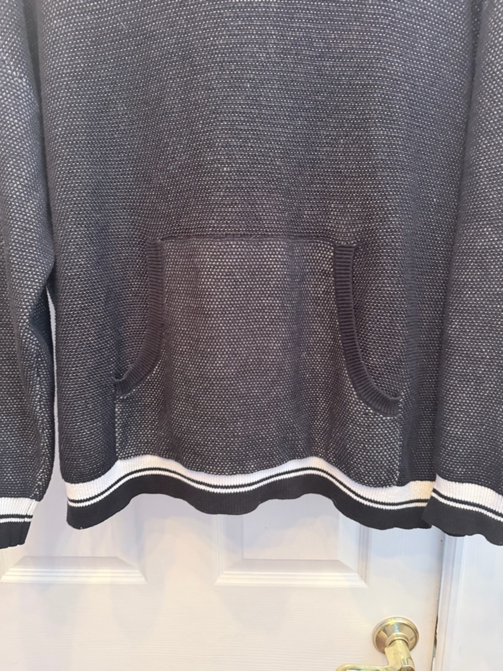 Alo Sports Club Sweater Knit
Hoodie Black White Varsity Striped - Picture 5 of 5